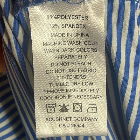 FootJoy Golf Polo Shirt Mens XL Blue Striped Relaxed Fit Flit Hem - Picture 8 of 11